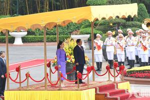 Thủ tướng Phạm Minh Chính chủ trì Lễ đón Thủ tướng Thái Lan thăm chính thức Việt Nam