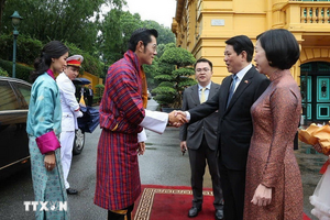 Lễ đón cấp Nhà nước Quốc vương Bhutan và Hoàng hậu thăm Việt Nam