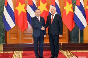 Tổng Bí thư Tô Lâm chủ trì lễ đón cấp nhà nước Bí thư thứ nhất, Chủ tịch nước Cộng hòa Cuba Miguel Díaz-Canel Bermúdez