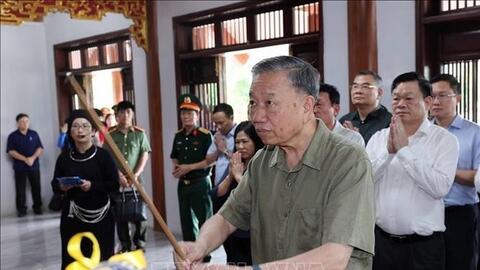 Chủ tịch nước Tô Lâm thăm Khu Di tích lịch sử quốc gia Nà Tu