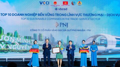 PNJ là doanh nghiệp phát triển bền vững năm thứ 9 liên tiếp