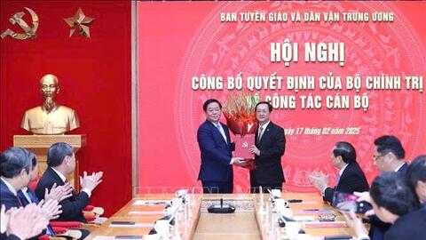 Đồng chí Huỳnh Thành Đạt giữ chức Phó trưởng Ban Tuyên giáo và Dân vận Trung ương