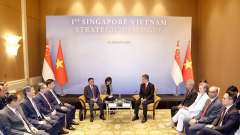 Lễ đón Thường trực Ban Bí thư Trần Cẩm Tú thăm chính thức Singapore
