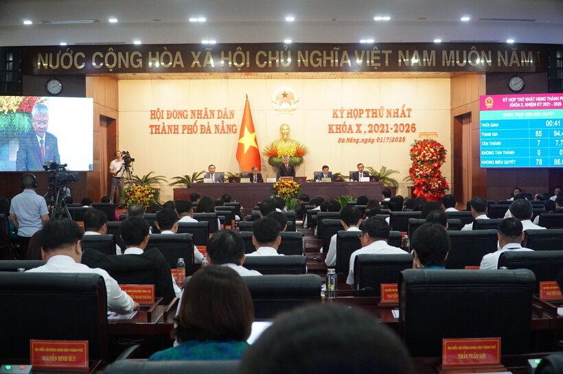 HĐND Đà Nẵng tổ chức kỳ họp thứ Nhất trong ngày đầu tiên hợp nhất tỉnh Quảng Nam và thành phố Đà Nẵng (Ảnh: Vũ Lê)