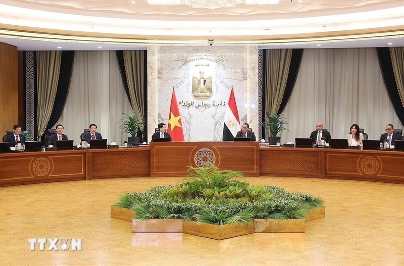 Chủ tịch nước Lương Cường khẳng định Việt Nam luôn coi trọng phát triển mối quan hệ hữu nghị truyền thống và hợp tác nhiều mặt với Ai Cập. Ảnh: Lâm Khánh/ TTXVN