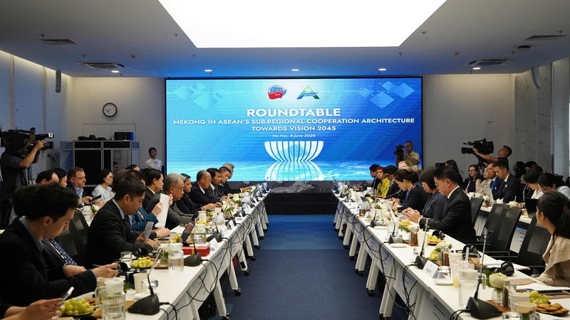 Toàn cảnh phiên Tọa đàm “Mekong trong kiến trúc hợp tác tiểu vùng ASEAN: Hướng tới Tầm nhìn 2045”. Ảnh: Diệu Linh