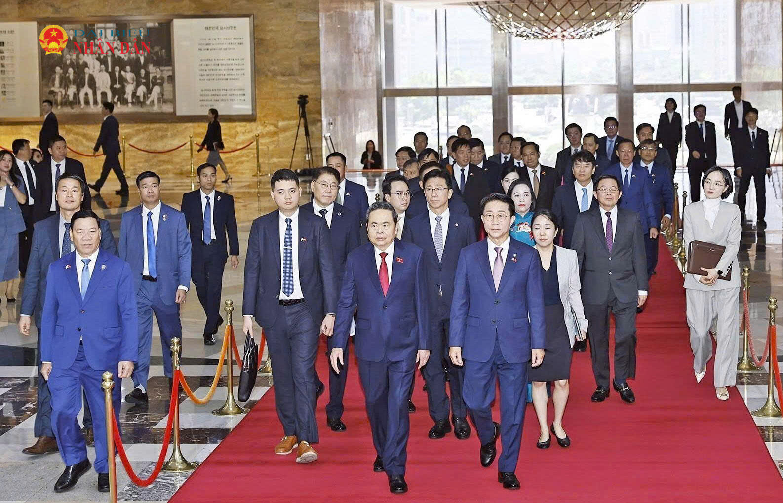 Lễ đón Chủ tịch Quốc hội Trần Thanh Mẫn thăm chính thức Hàn Quốc. Ảnh: Doãn Tấn/ TTXVN.