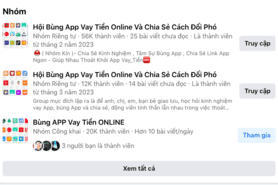 Xuất hiện nhiều hội nhóm chia sẻ cách “bùng” dịch vụ vay nợ online