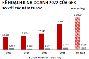GEX đặt mục tiêu tăng trưởng lợi nhuận 27% trong năm 2022