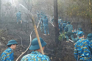Hà Nội: Huy động hàng trăm chiến sĩ dập lửa cứu rừng ngày Tết Dương lịch