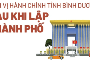 Đơn vị hành chính tỉnh Bình Dương sau khi lập thành phố
