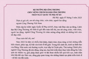 Bộ trưởng Bộ Công Thương chúc mừng chị em ngành Công Thương nhân ngày Quốc tế Phụ nữ 8/3