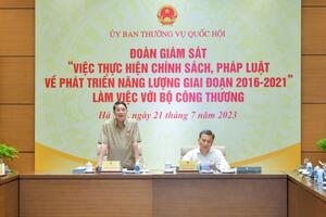 Đoàn giám sát UBTV Quốc hội làm việc với Bộ Công Thương về thực thi chính sách năng lượng