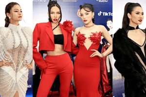 Thảm đỏ chung kết The Face Vietnam: Kỳ Duyên - Minh Triệu nổi bật, đọ sắc với Khánh Vân và dàn người đẹp