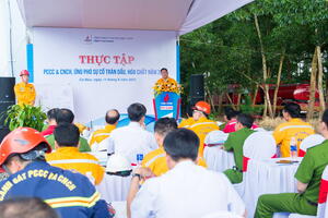 KCM tổ chức thực tập Phương án Phòng cháy chữa cháy và Cứu nạn cứu hộ, ứng phó sự cố tràn dầu, hóa chất năm 2023