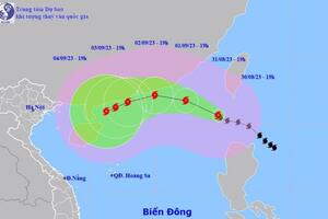 Siêu bão Saola – bão số 3 có gió giật trên cấp 17 hướng vào Vịnh Bắc Bộ