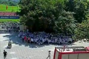 Hà Nội: Kịp thời dập tắt đám cháy tại Trường Tiểu học Đồng Mai 1