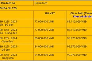 Giá xe SH 125i/160i 2024 mới nhất 10/6/2024: Tại Hà Nội, TP.Hồ Chí Minh SH160i giá từ 102 đến 109 triệu đồng