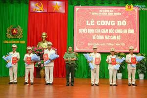 Công an tỉnh Bình Thuận điều động, luân chuyển 6 cán bộ chủ chốt
