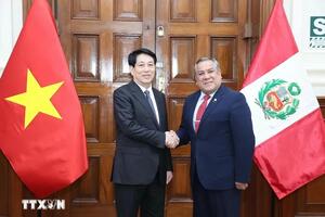 Chủ tịch nước Lương Cường hội kiến Chủ tịch Hội đồng Bộ trưởng Peru