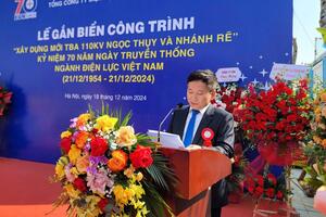 Gắn biển công trình “Xây dựng mới trạm biến áp 110kV Ngọc Thụy và nhánh rẽ”