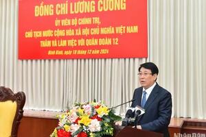 Chủ tịch nước Lương Cường: Quân đoàn 12 cần nâng cao chất lượng bảo đảm hậu cần, kỹ thuật cho các nhiệm vụ