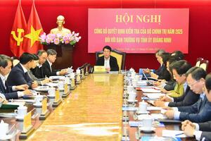 Hội nghị công bố quyết định kiểm tra của Bộ Chính trị đối với Ban Thường vụ Tỉnh ủy Quảng Ninh