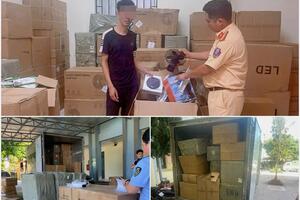 Hà Nội: Cảnh sát giao thông phát hiện xe tải chở gần 2.000 sản phẩm điện gia dụng không rõ nguồn gốc