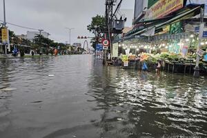 Người dân nội thành Đà Nẵng tất tả ôm đồ chạy lụt