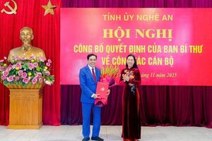 Đồng chí Võ Trọng Hải giữ chức Phó bí thư Tỉnh ủy Nghệ An