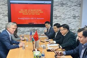 Quyền Bộ trưởng Bộ Công Thương Lê Mạnh Hùng làm việc với Tổng Giám đốc điều hành AES