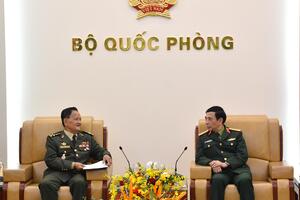 Đại tướng Phan Văn Giang tiếp Quốc vụ khanh Bộ Quốc phòng Campuchia
