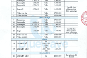 BÁO GIÁ QUẢNG CÁO 2023