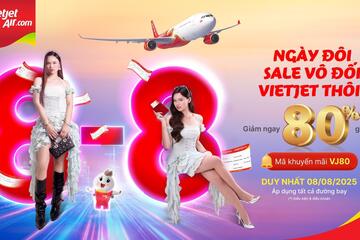 Siêu khuyến mãi ngày đôi 8/8, đặt vé du xuân 2026 sớm cùng Vietjet
