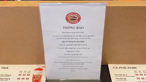 Lạm phát đã đến cốc cà phê của người tiêu dùng: Highlands Coffee vừa tăng giá đồ uống 6.000-10.000 đồng, có món tăng tới 18%