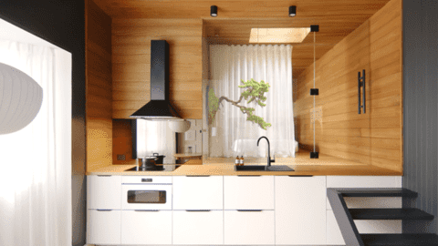 Căn hộ cũ 52m² được cải tạo theo phong cách Nhật Bản với kết cấu độc đáo