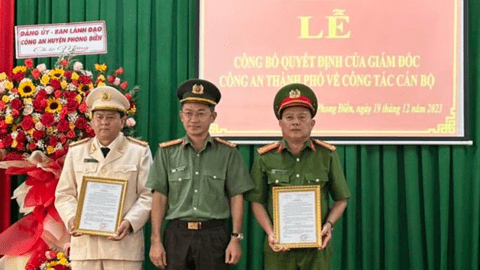 Điều động, bổ nhiệm cán bộ chủ chốt công an 3 tỉnh, thành
