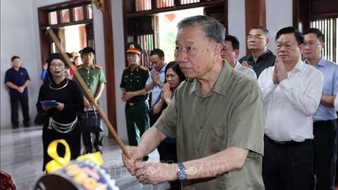 Chủ tịch nước Tô Lâm thăm Khu Di tích lịch sử quốc gia Nà Tu