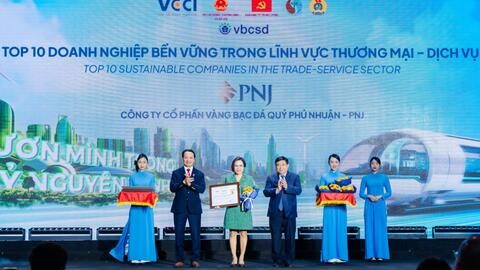PNJ là doanh nghiệp phát triển bền vững năm thứ 9 liên tiếp