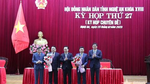 Nghệ An có thêm hai Phó chủ tịch UBND tỉnh