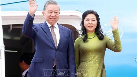 Tổng Bí thư Tô Lâm và Phu nhân bắt đầu thăm cấp Nhà nước Cộng hòa Indonesia, thăm chính thức Ban Thư ký ASEAN