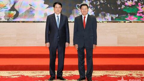 Chủ tịch nước Lương Cường dự Giao lưu hữu nghị Việt - Lào