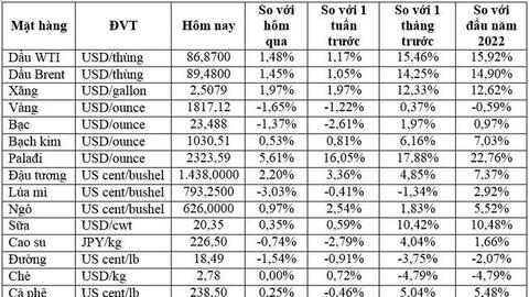 Thị trường ngày 27/1: Giá dầu vượt ngưỡng 90 USD/thùng, vàng giảm hơn 1%