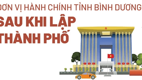 Đơn vị hành chính tỉnh Bình Dương sau khi lập thành phố