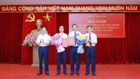 Điều động, bổ nhiệm, chuẩn y cán bộ chủ chốt ở 6 tỉnh, thành