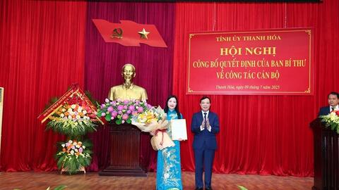 Bà Phạm Thị Thanh Thủy giữ chức Chủ nhiệm Ủy ban Kiểm tra Tỉnh ủy Thanh Hóa