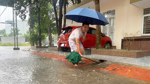 Bão số 3 gây mưa lớn tại Thanh Hóa, gió bắt đầu giật mạnh
