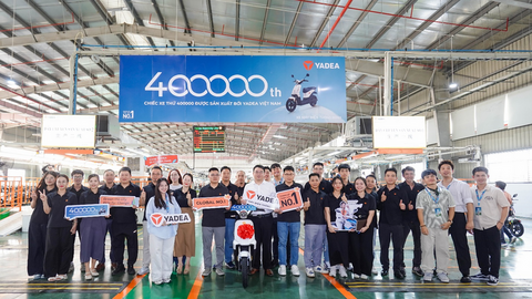 Yadea chính thức xuất xưởng xe máy điện thứ 400.000 tại Việt Nam