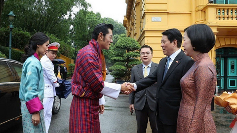 Lễ đón cấp Nhà nước Quốc vương Bhutan và Hoàng hậu thăm Việt Nam