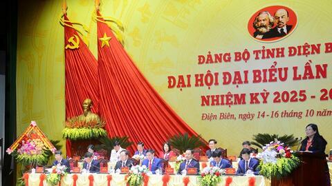 Khai mạc Đại hội đại biểu Đảng bộ tỉnh Điện Biên lần thứ XV, nhiệm kỳ 2025 - 2030